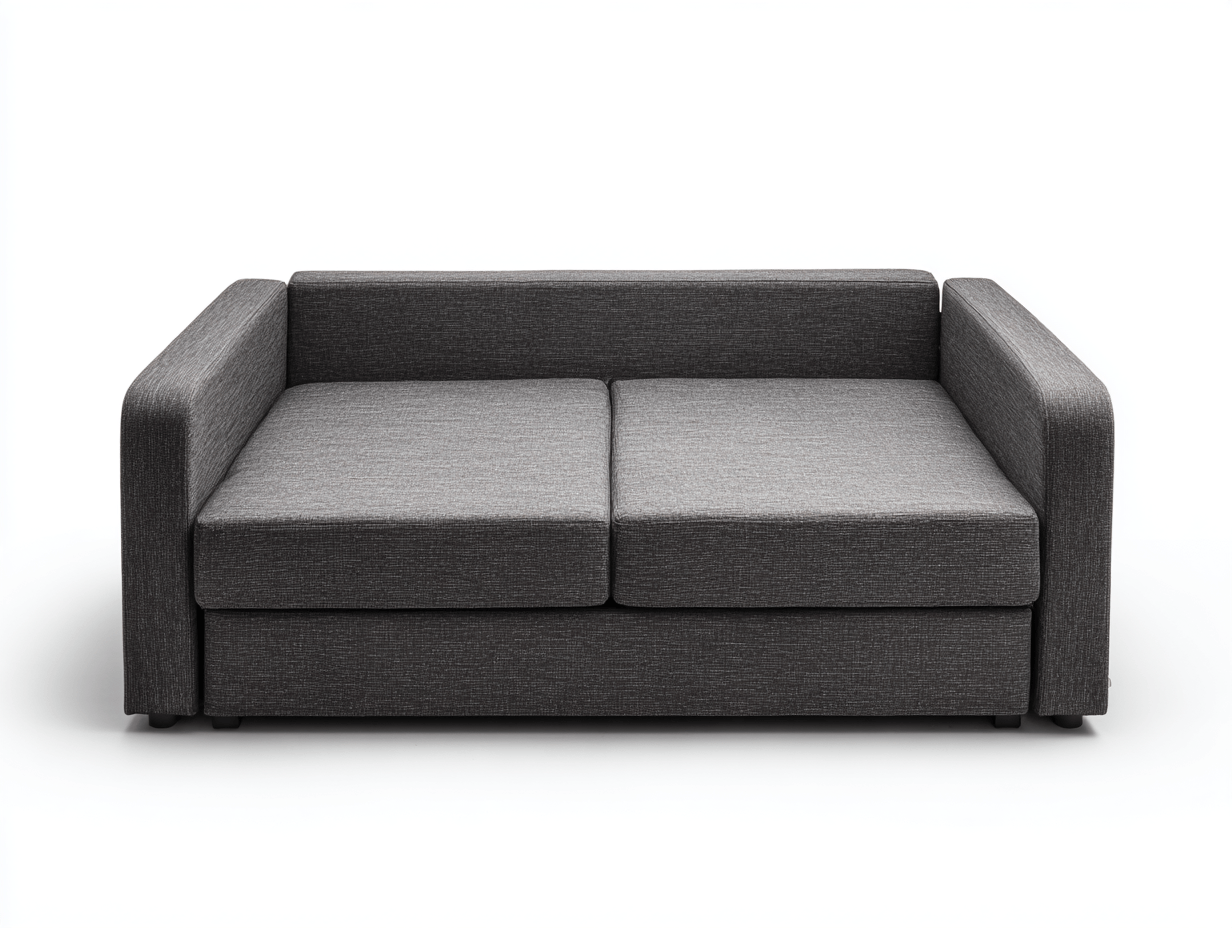 Canapé-lit tissu gris foncé – style minimaliste – pour petit espace-Nestete