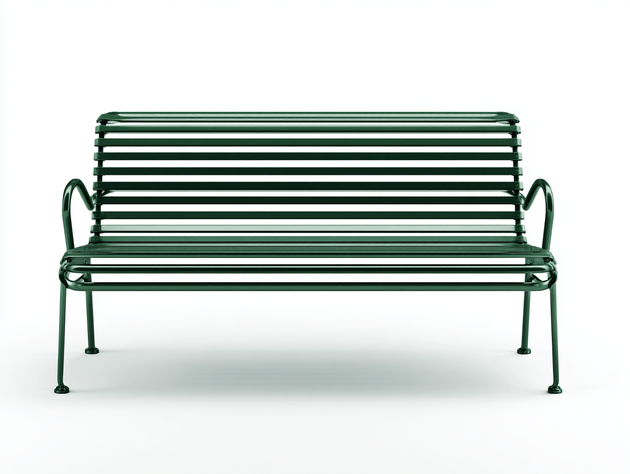 Banc de jardin en métal vert foncé – design moderne – 2 places pour extérieur-Nestete