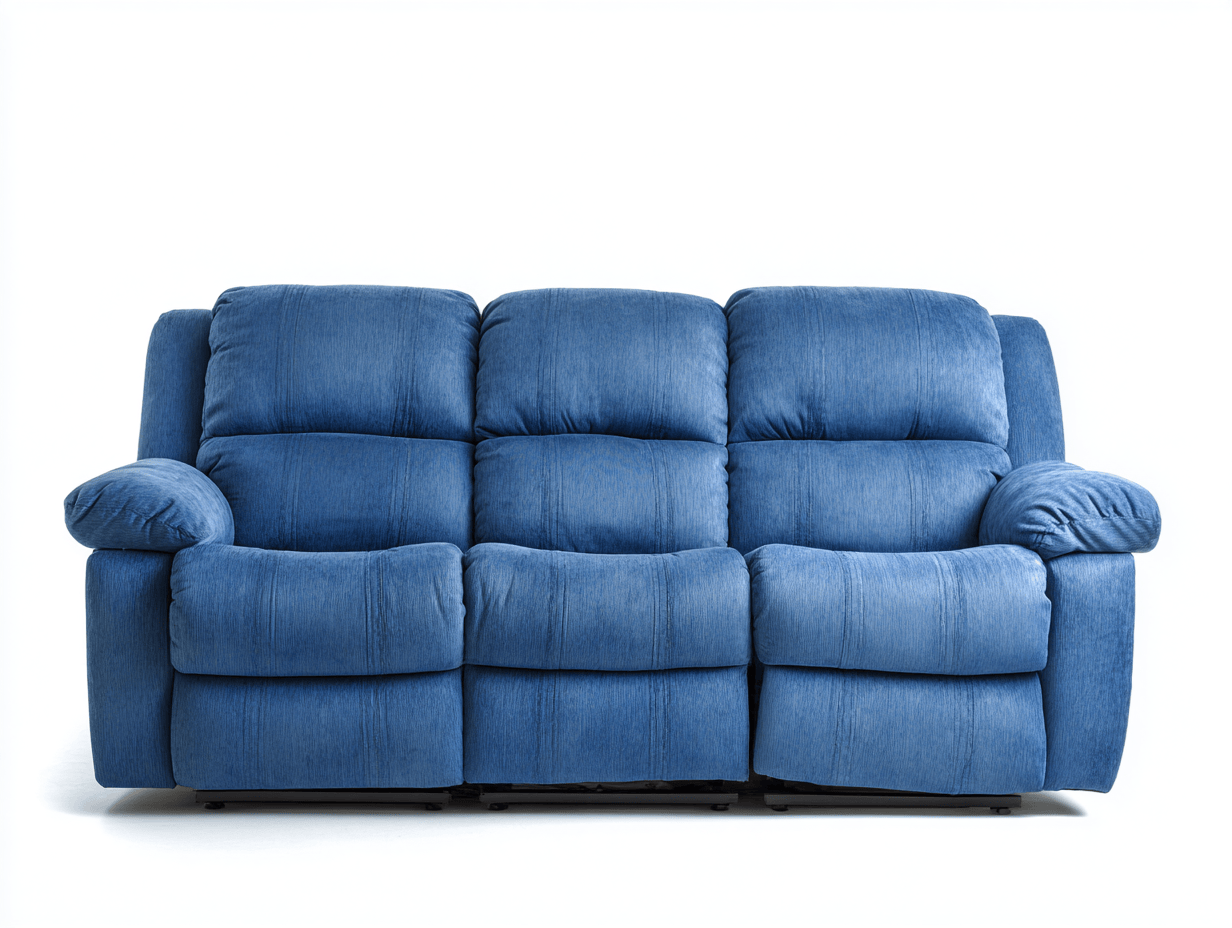 Canapé relax 3 places en tissu bleu – design classique – coussins rembourrés épais-Nestete