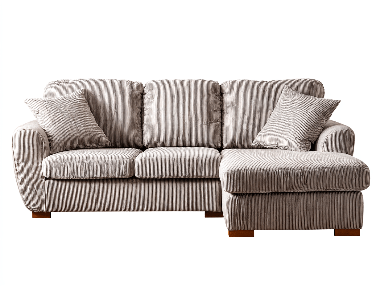 Canapé d'angle tissu – gris clair – style classique avec méridienne gauche-Nestete