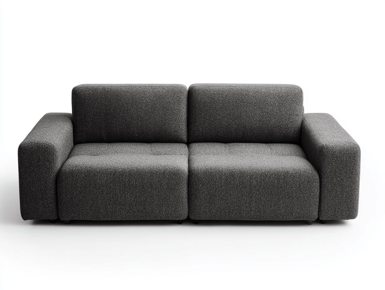 Canapé 3 places tissu – gris foncé – design minimaliste sans coussins amovibles-Nestete