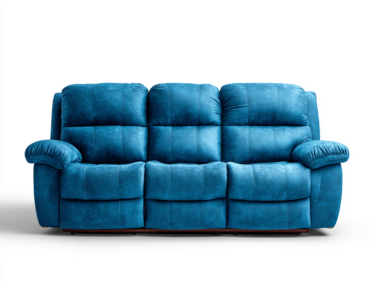 Canapé relax 3 places en tissu bleu – assise profonde – style contemporain-Nestete