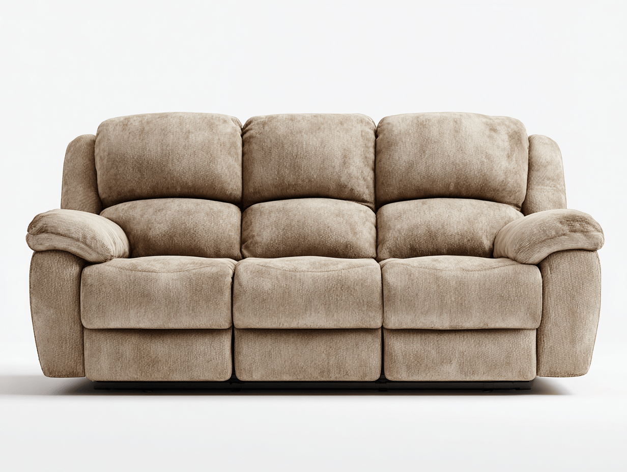 Canapé relax 3 places tissu – beige – avec fonction inclinable et assises moelleuses-Nestete