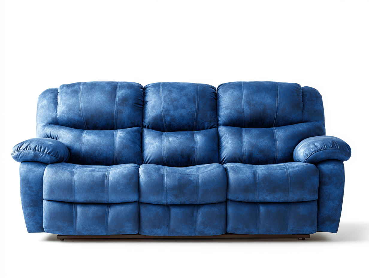 Canapé relax 3 places en tissu bleu – accoudoirs rembourrés – style moderne et confortable-Nestete