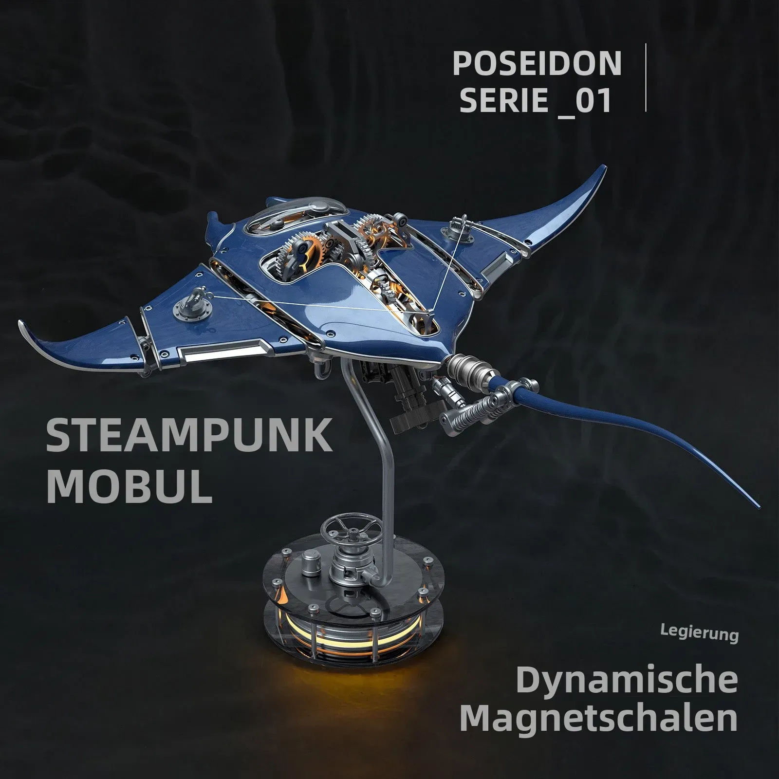 Steampunk Mobula Mantarochen Mechanisches 3D Metallmodell Baukit 200+ Teile