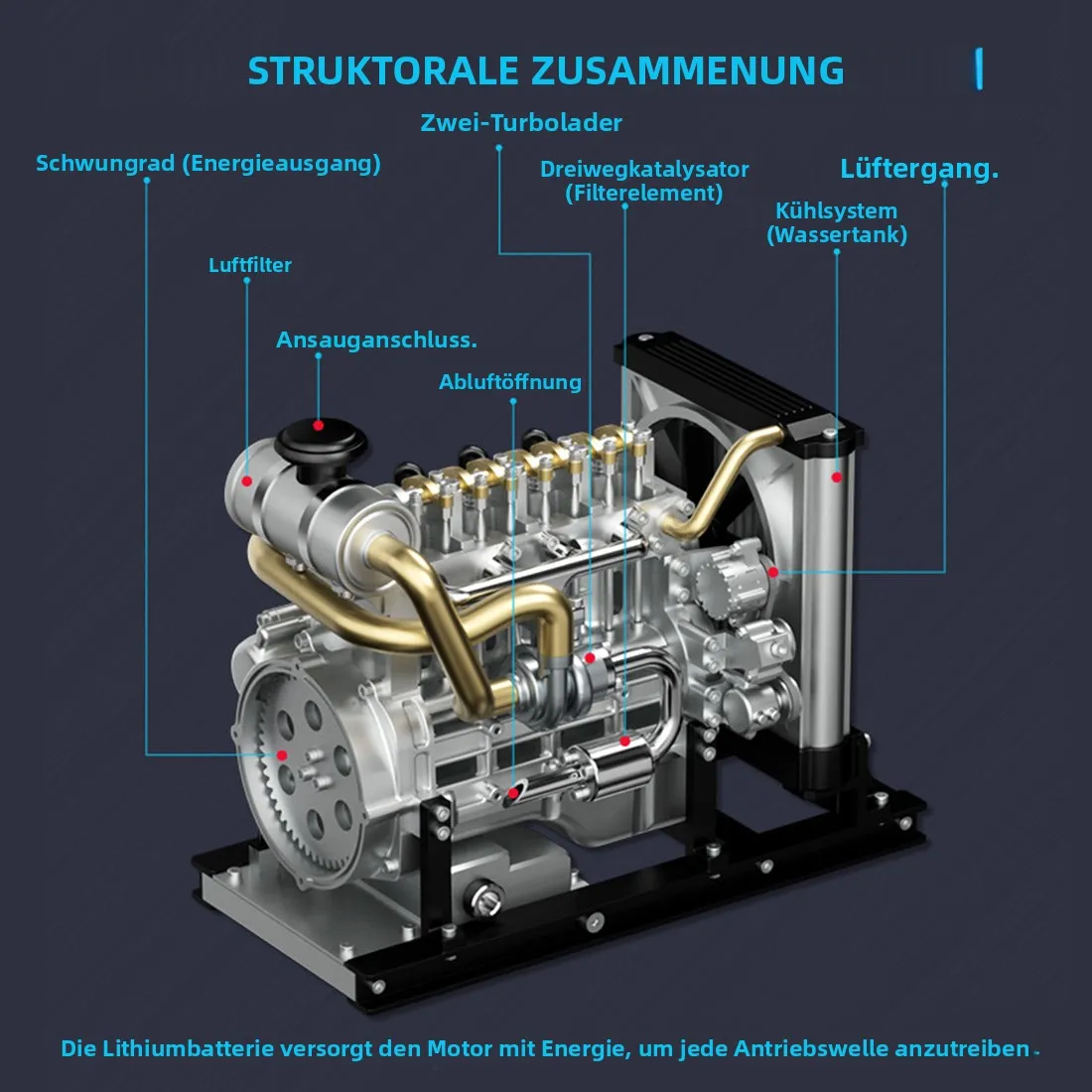 Funktionierendes Mini-Diesel-Motor Metallmodellkit