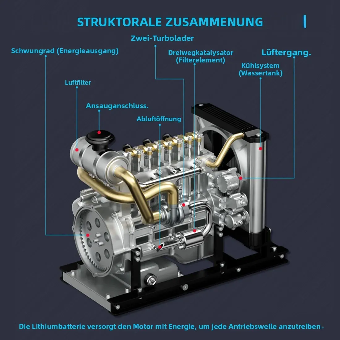 Funktionierendes Mini-Diesel-Motor Metallmodellkit