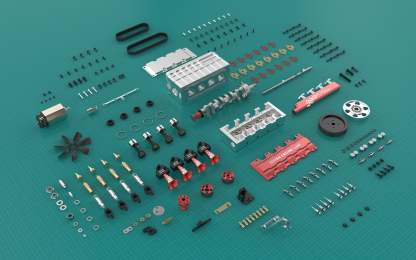 L400 14cc Inline-4-Zylinder-Viertakt-Wassergekühltes Nitro-Motor Modell