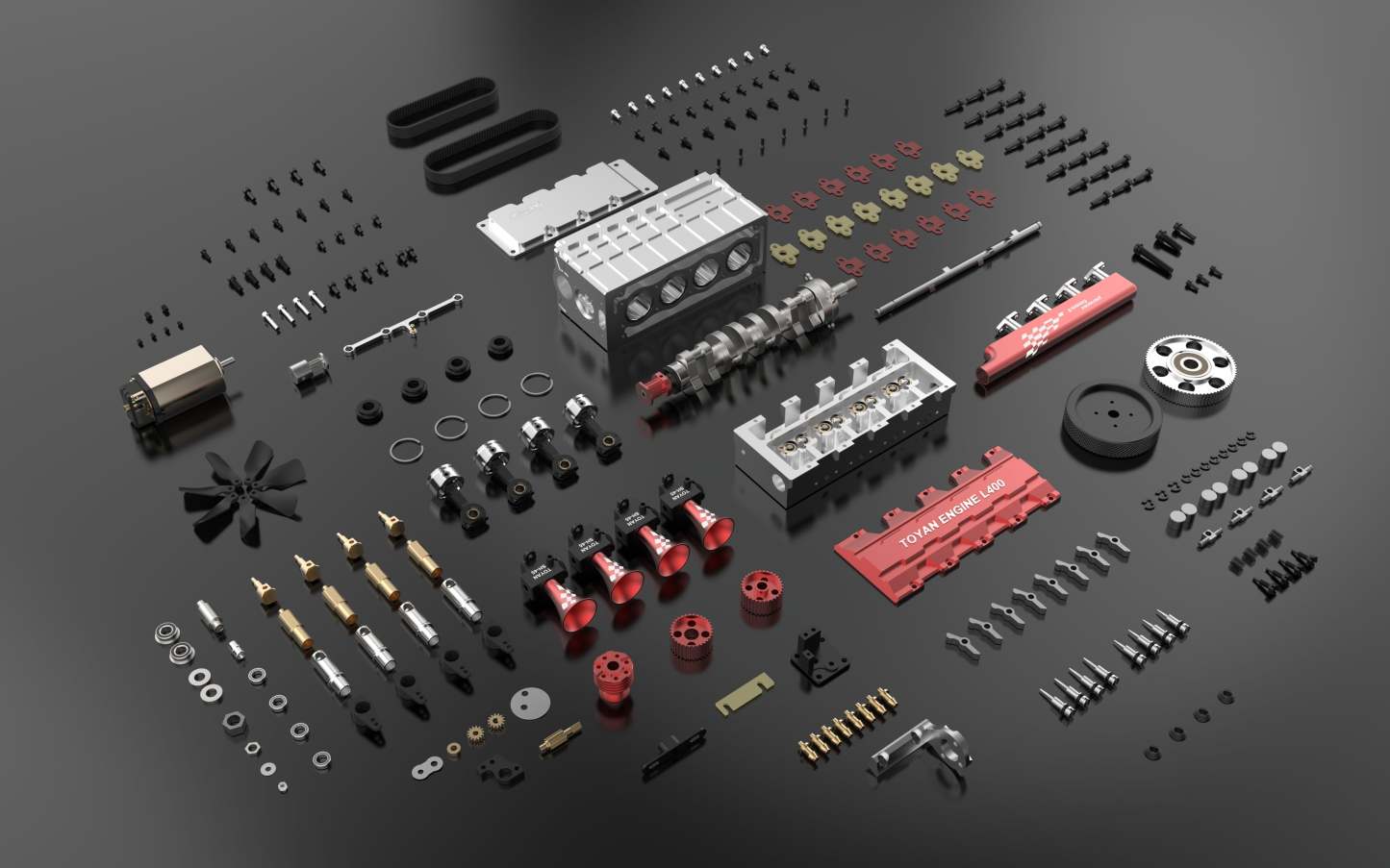 L400 14cc Inline-4-Zylinder-Viertakt-Wassergekühltes Nitro-Motor Modell