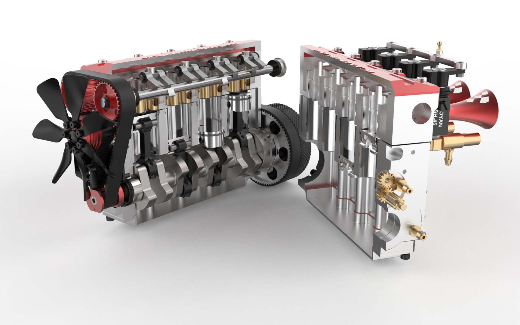 L400 14cc Inline-4-Zylinder-Viertakt-Wassergekühltes Nitro-Motor Modell