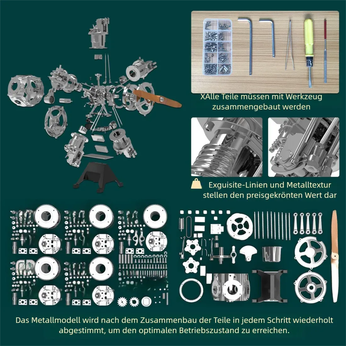 5-Zylinder Radialmotor Modell-Kit