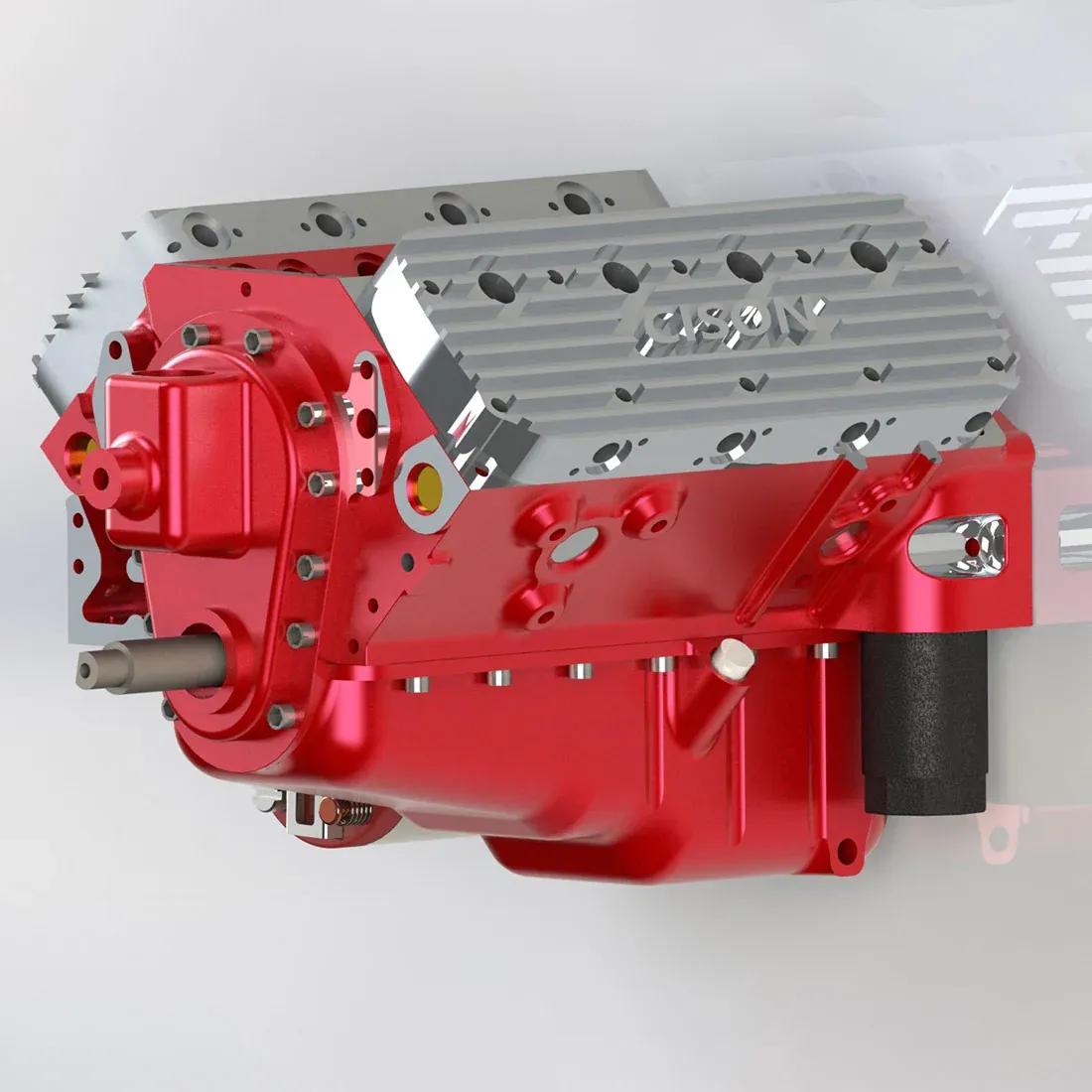 1/6 Gas Flachkopf V8 Motor Small Block Modellkits Wassergekühlt 4-Takt 44cc
