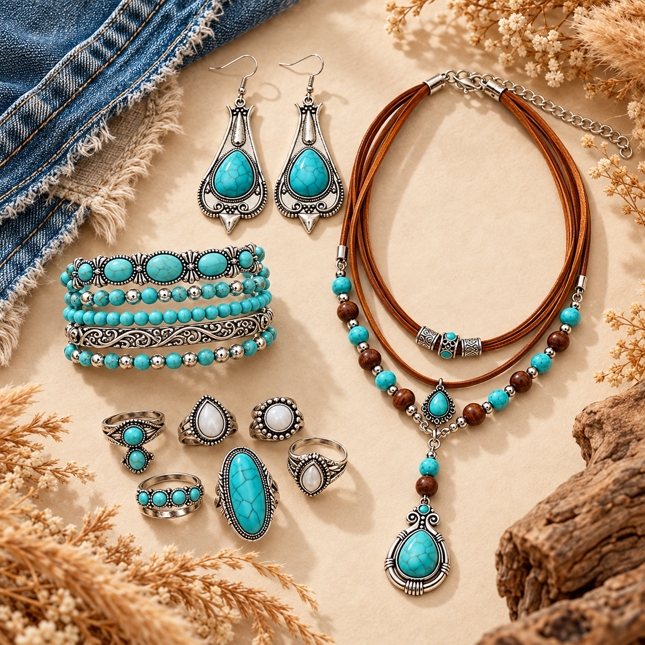 The Desert Sky Collection – 12-Piece Turquoise Jewelry Set