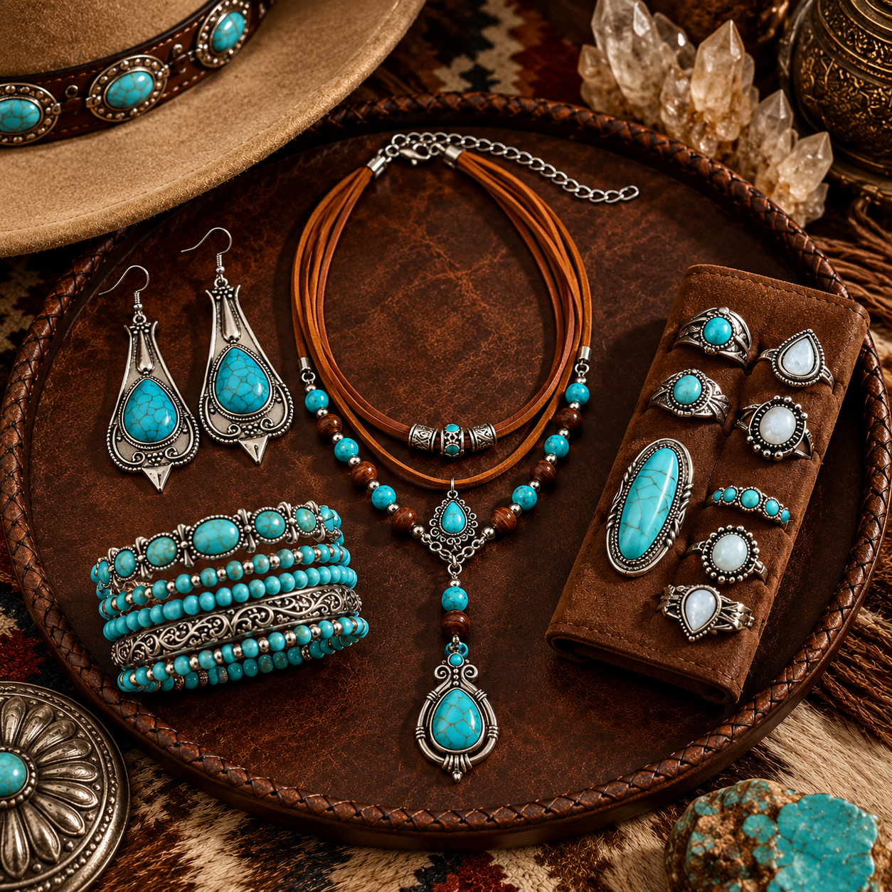 The Desert Sky Collection – 12-Piece Turquoise Jewelry Set