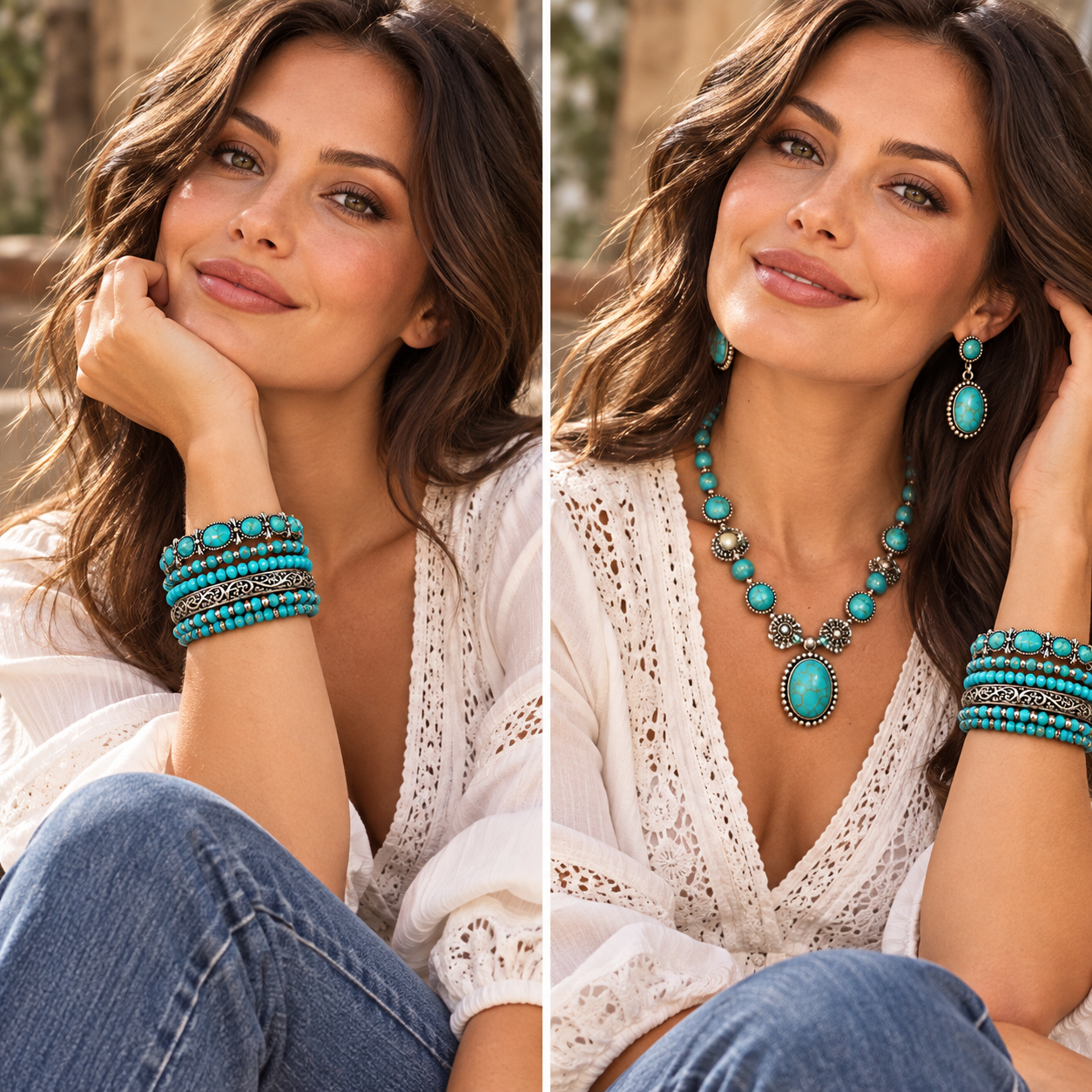 Bracelet only compared with complete turquoise jewelry styling