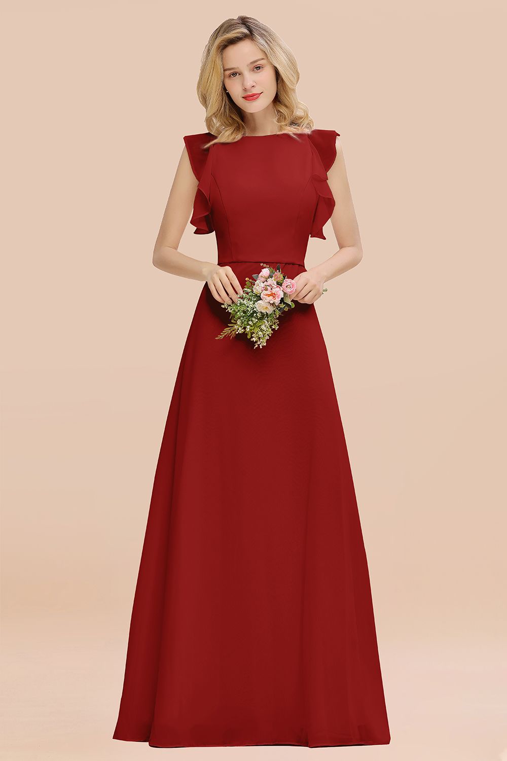 Elegant Simple Jewel Sleeveless A-line Bridesmaid Dress