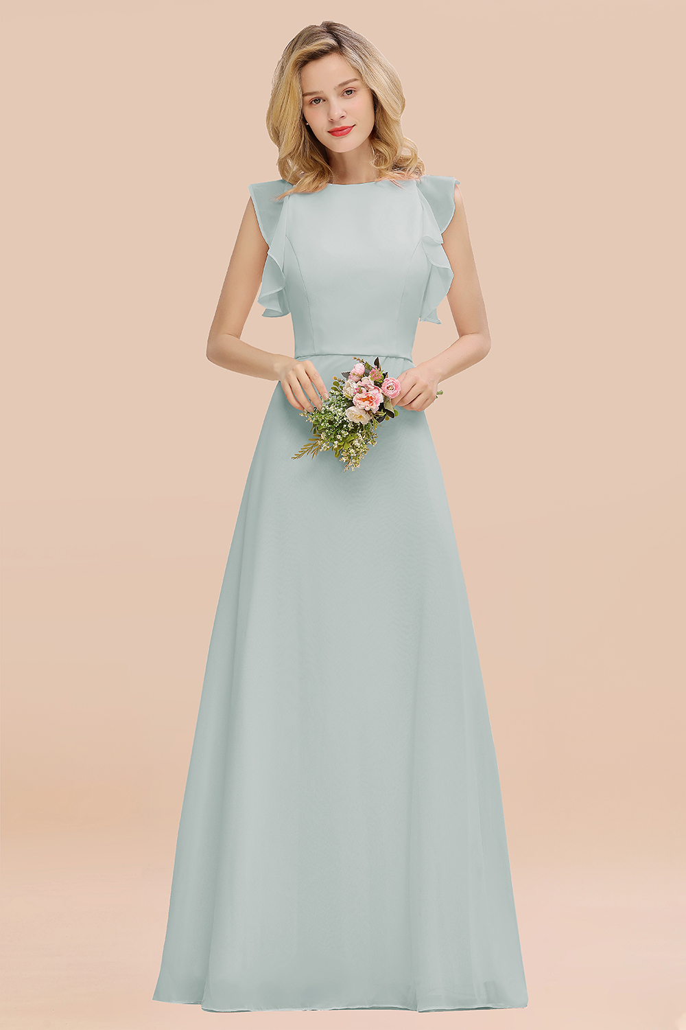 Elegant Simple Jewel Sleeveless A-line Bridesmaid Dress
