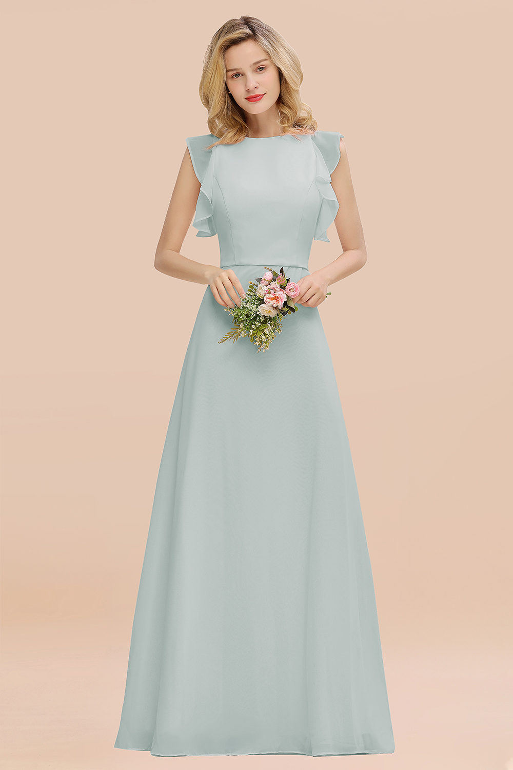 Elegant Simple Jewel Sleeveless A-line Bridesmaid Dress