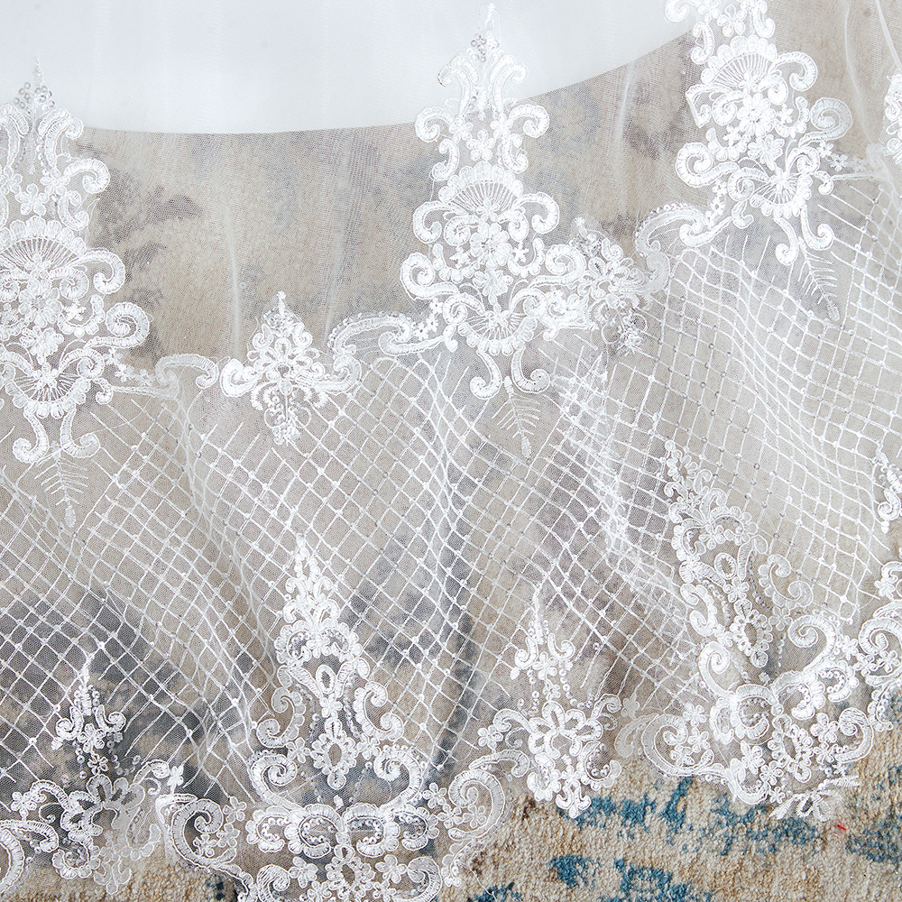 Stylish Long A-line Strapless Appliques Tulle Wedding Dress