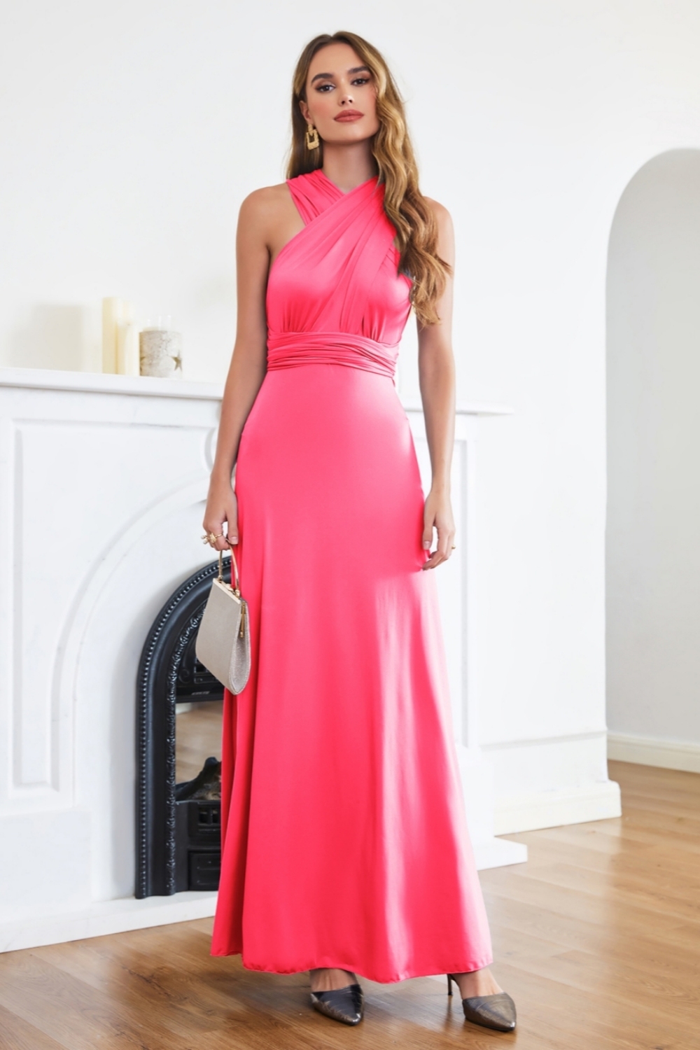 Long Convertible Dress Bridesmaid Dress Multi-way Twist Wrap Formal Dress
