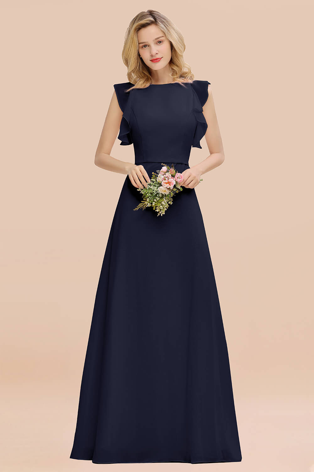 Elegant Simple Jewel Sleeveless A-line Bridesmaid Dress