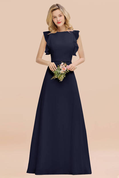Elegant Simple Jewel Sleeveless A-line Bridesmaid Dress