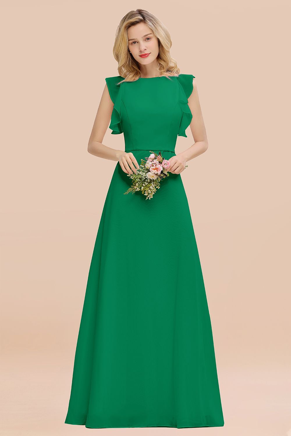 Elegant Simple Jewel Sleeveless A-line Bridesmaid Dress