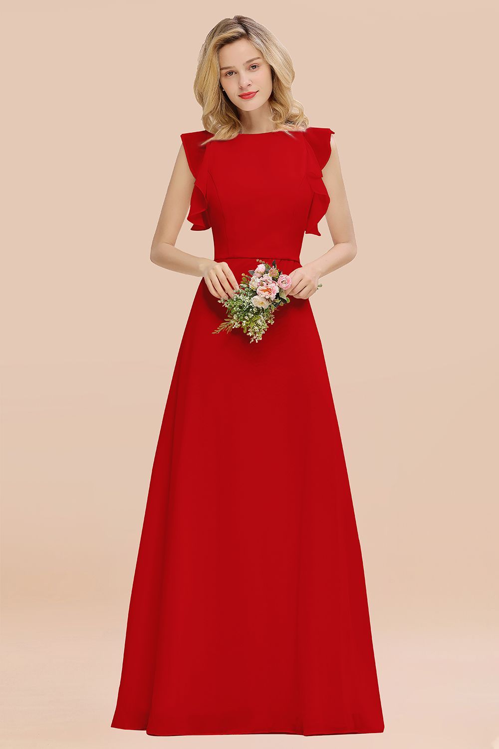 Elegant Simple Jewel Sleeveless A-line Bridesmaid Dress