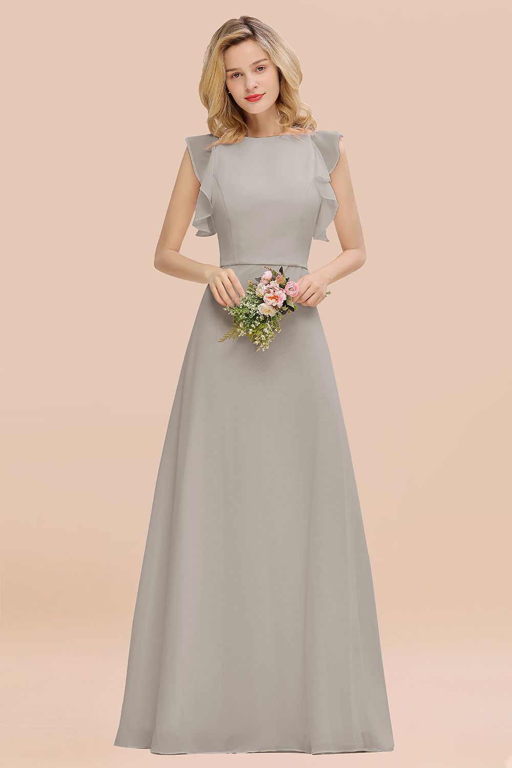 Elegant Simple Jewel Sleeveless A-line Bridesmaid Dress