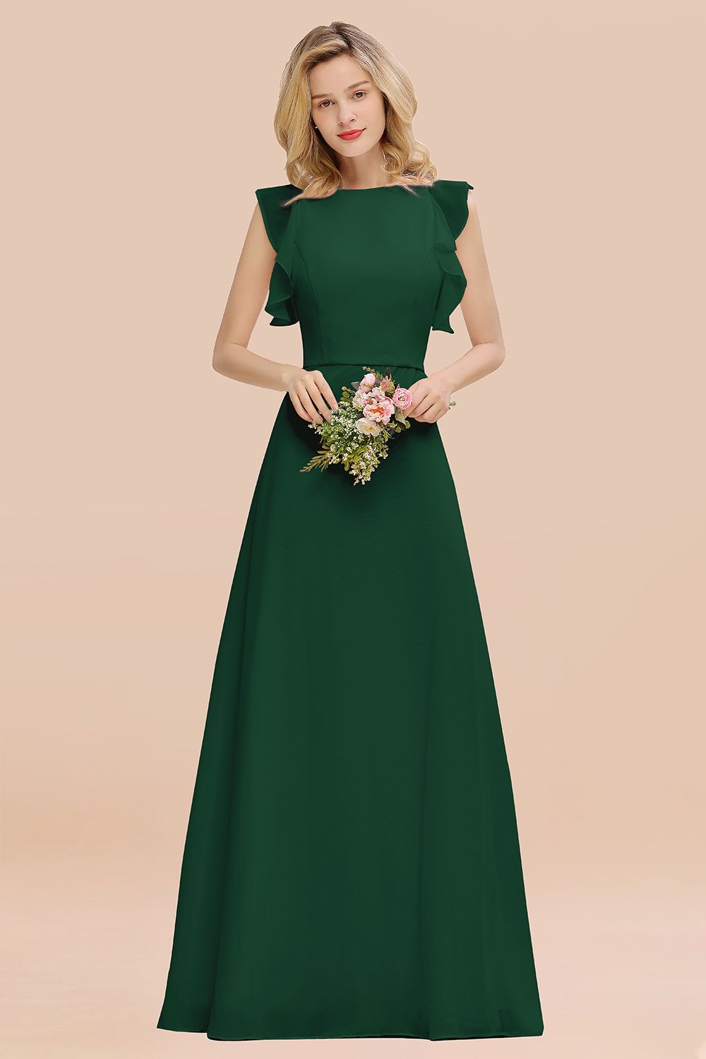 Elegant Simple Jewel Sleeveless A-line Bridesmaid Dress