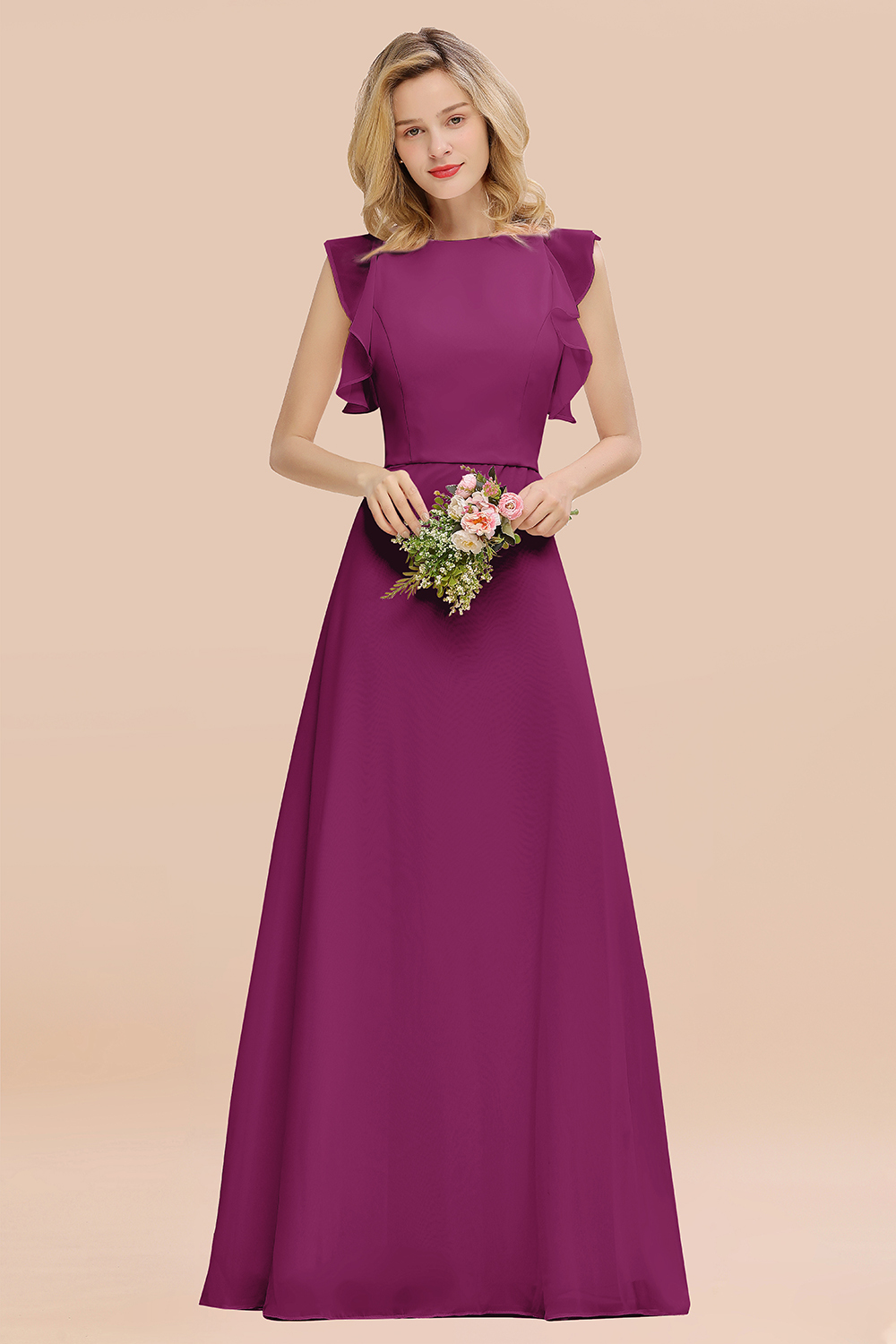 Elegant Simple Jewel Sleeveless A-line Bridesmaid Dress