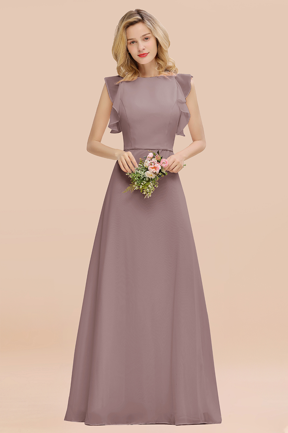 Elegant Simple Jewel Sleeveless A-line Bridesmaid Dress