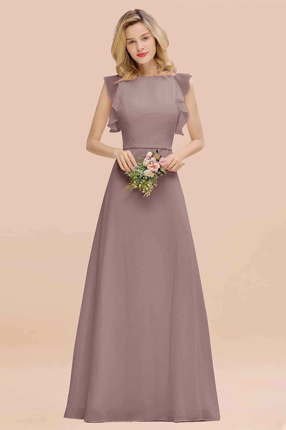 Elegant Simple Jewel Sleeveless A-line Bridesmaid Dress