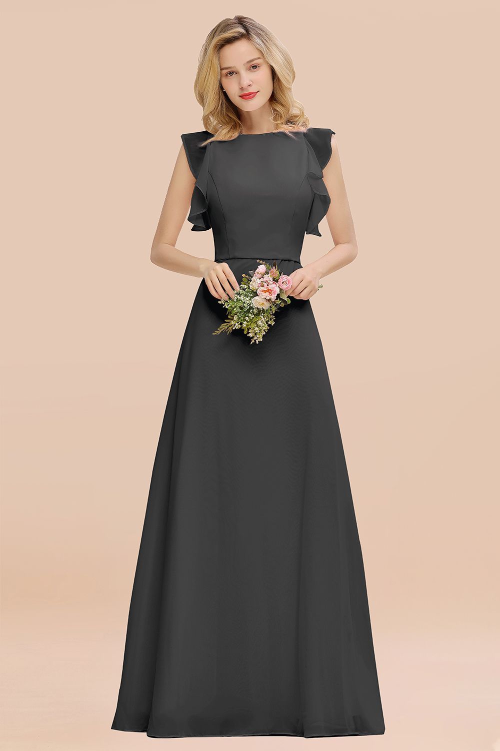 Elegant Simple Jewel Sleeveless A-line Bridesmaid Dress