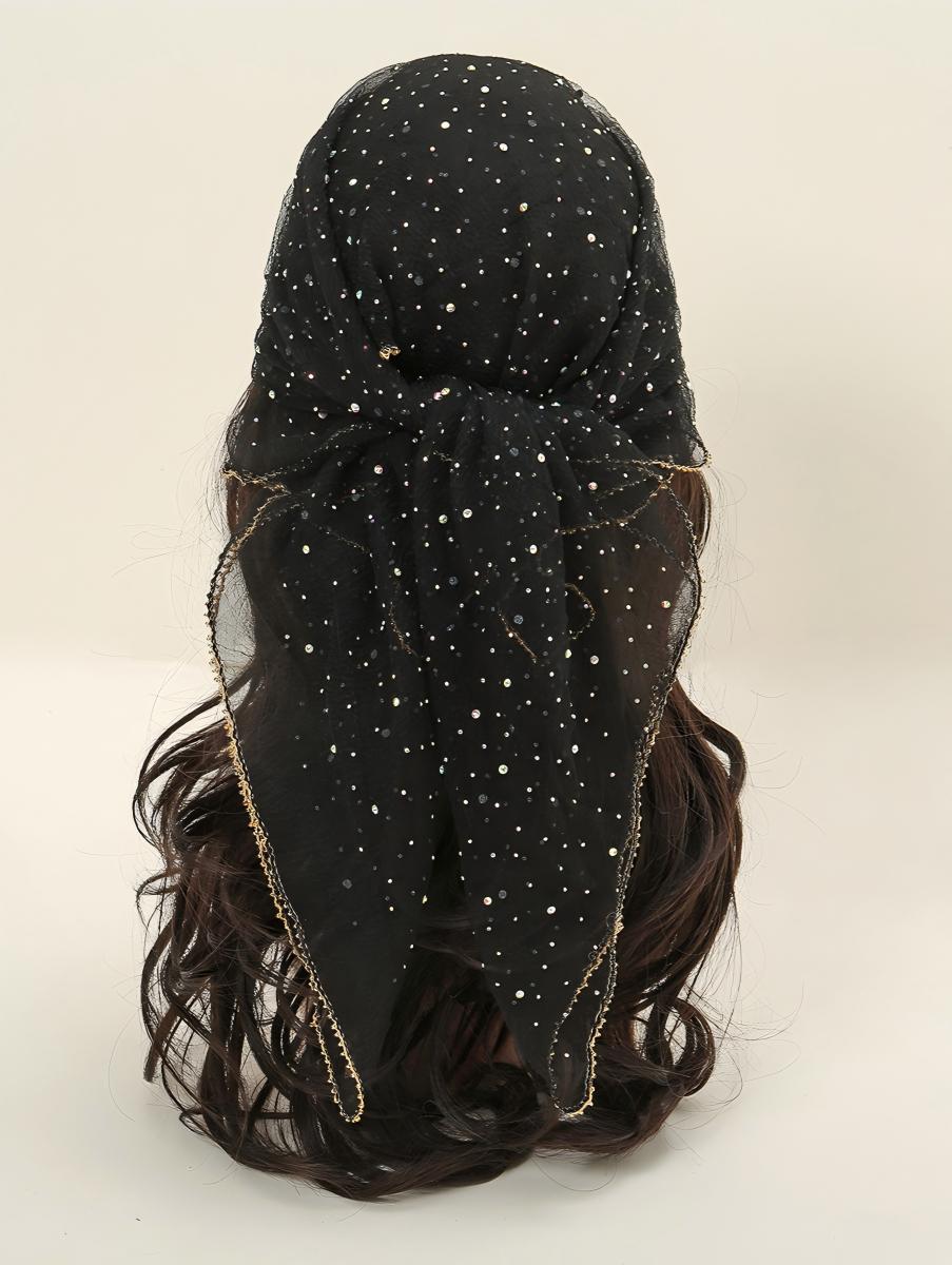 Women's Glitter Decor Scarf, Elegant Scarf for Daily Wear, Casual Trendy Scarf for Women, Trendy All-match & Exquisite Scarf for Birthday Gift, Scarf for Hair