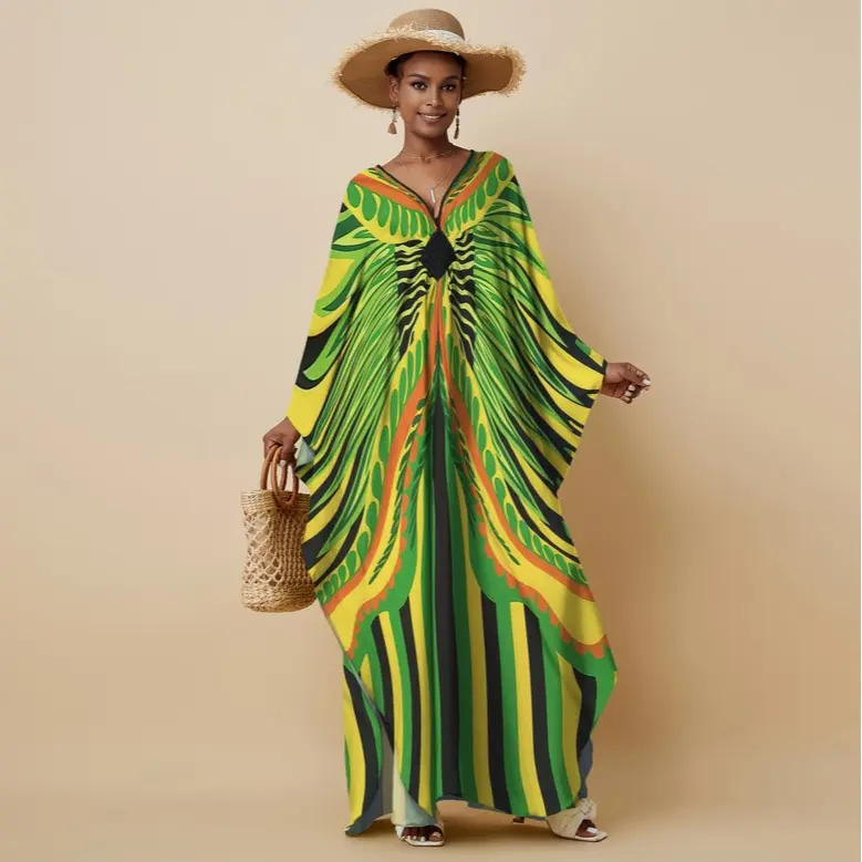 Ethnic Print Kaftan Dress