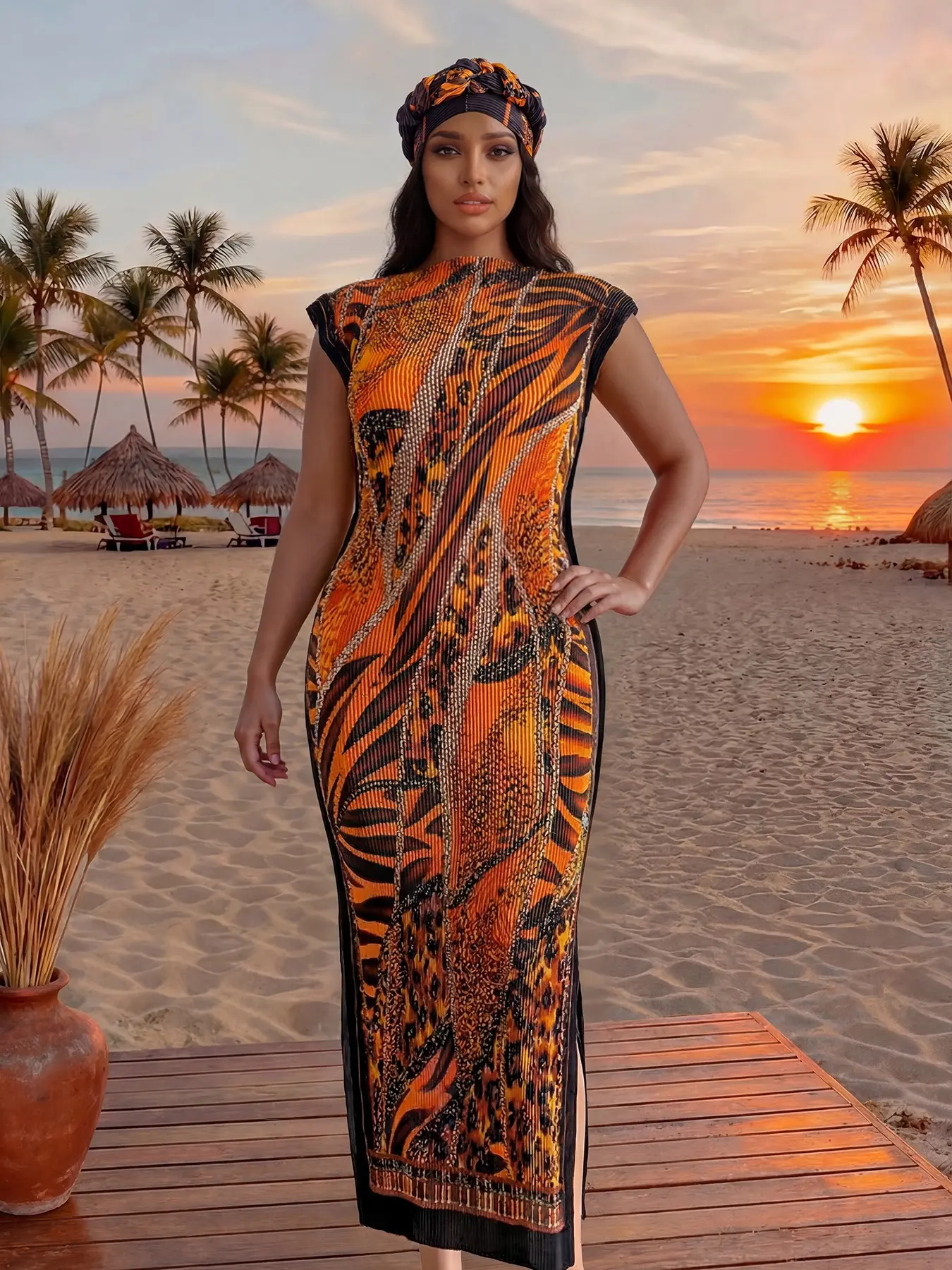 Elegant Animal Print Lightweight Beach Sun Protection Shawl, Scarf, All Seasons Fashion, Accessory, Womenswear, Lady, Beach Outdoor Wear, Cover Ups, Beach Coverup, Beachwear Cover Up, Swimsuit Cover Up, Swimwear Cover Up, Summer Coverup