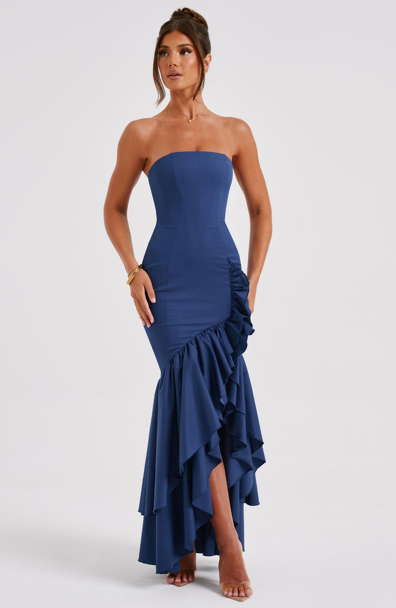 Angelina Maxi Dress  - Shoulder strapless, Hip Hugging, Irregularwave Fashion Party Dress