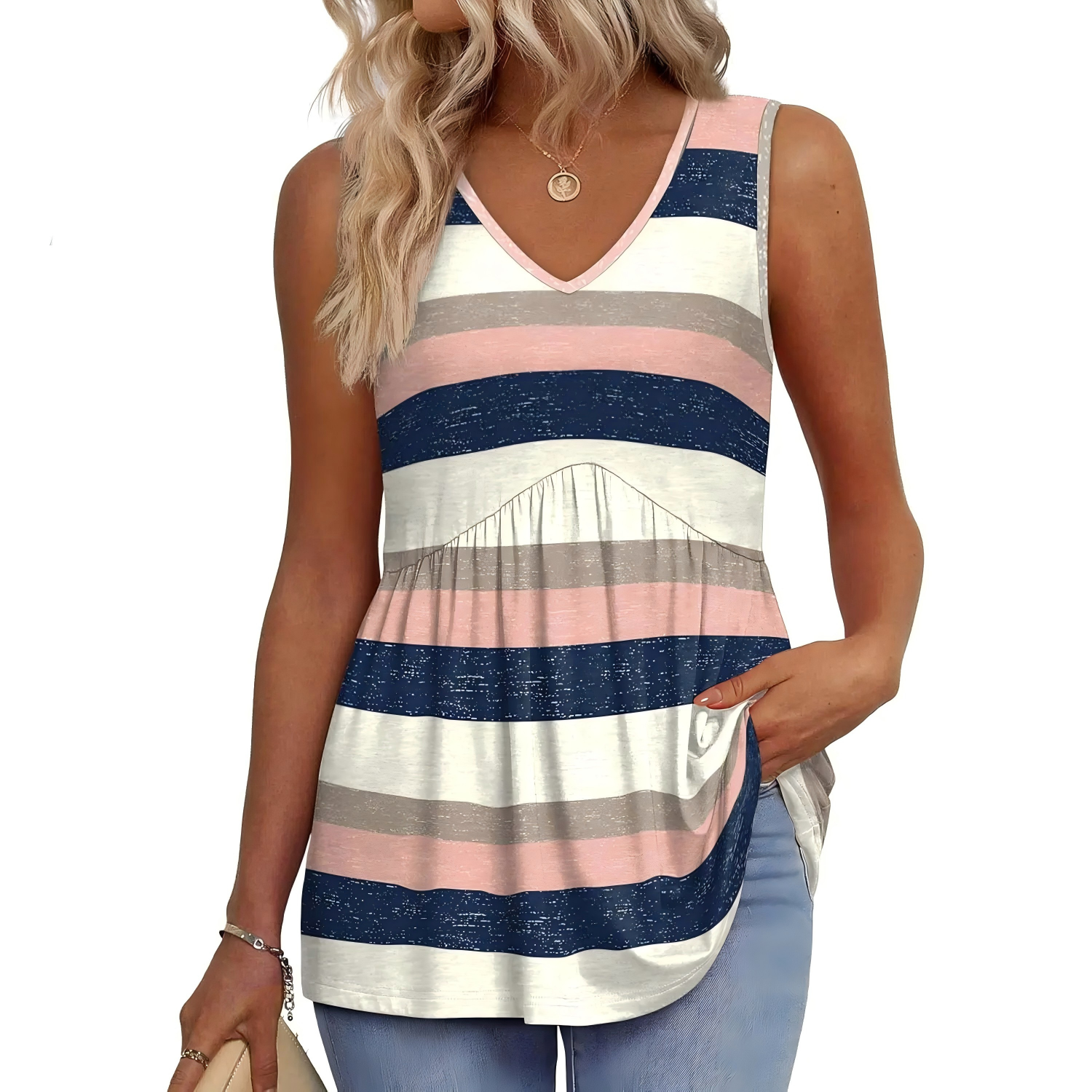 Womens Tank Tops Flowy Peplum Tops (Size Up 1-2 for Oversized Look) for Women Dressy Sleeveless V Neck Babydoll Tank Tops Fabric Stretchy tank tops summer tops