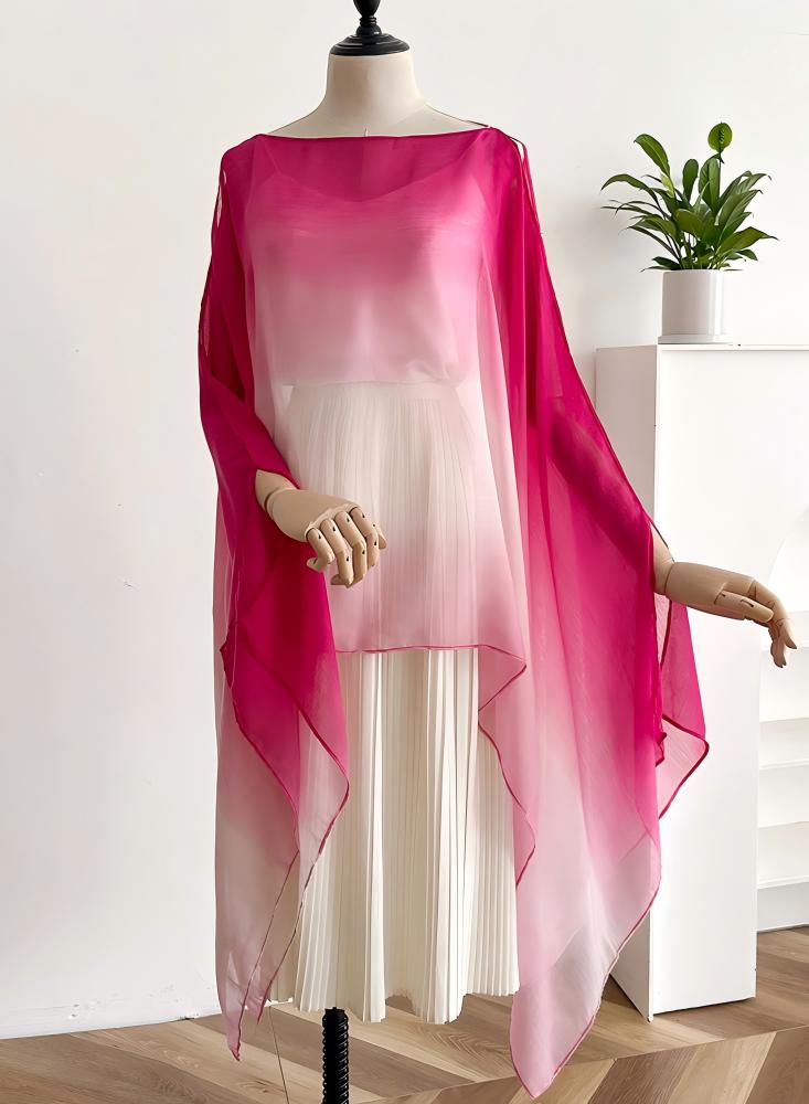 Women's Ombre Print Viscose Shawl, Casual Versatile Summer Scarf for All Seasons, Fashion Modern Accessory for Women & Girls