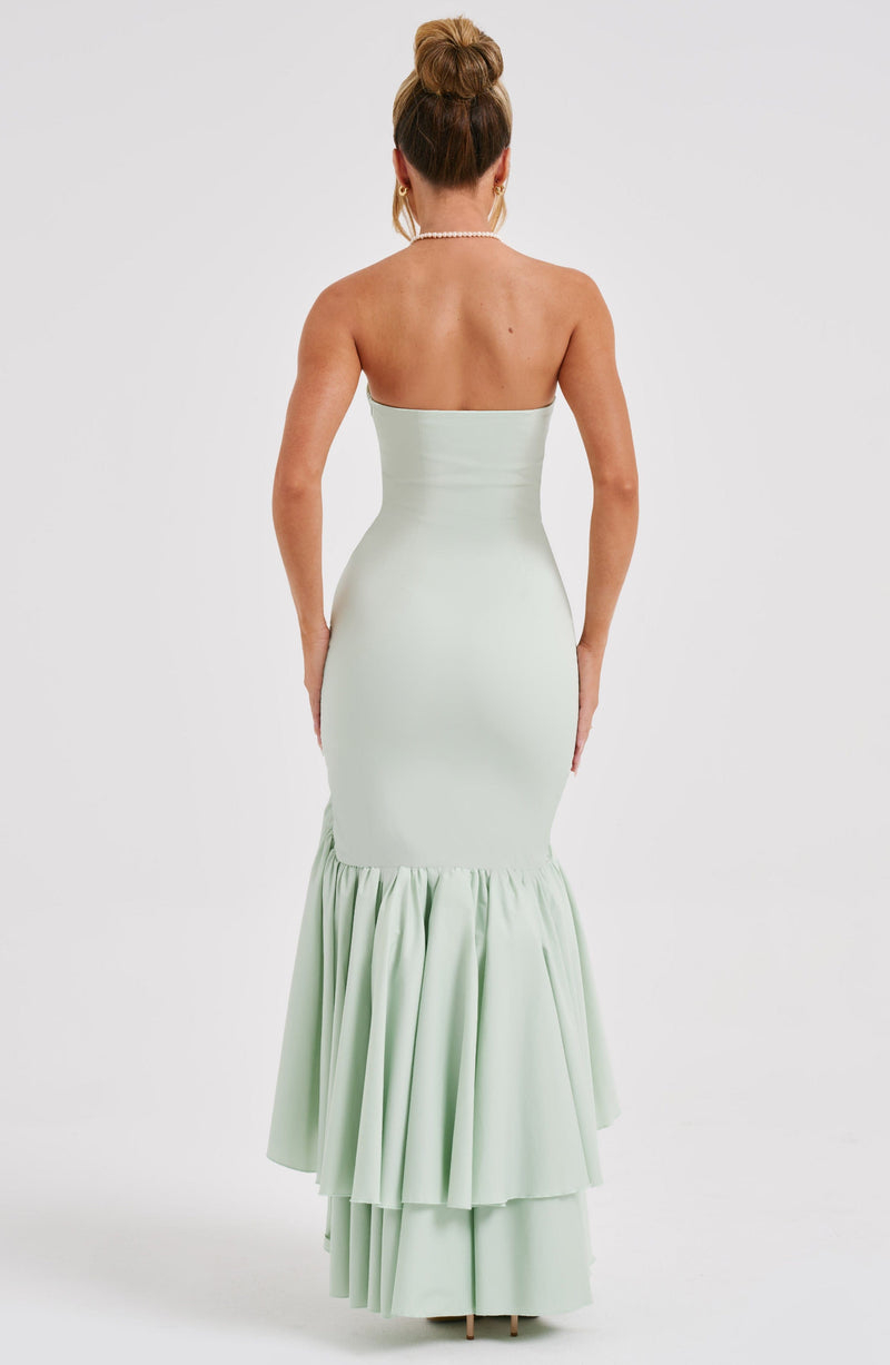 Angelina Maxi Dress  - Shoulder strapless, Hip Hugging, Irregularwave Fashion Party Dress