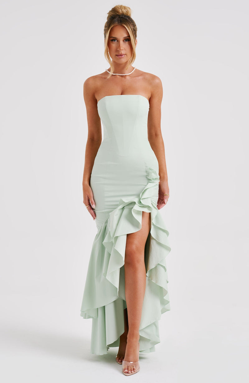 Angelina Maxi Dress  - Shoulder strapless, Hip Hugging, Irregularwave Fashion Party Dress