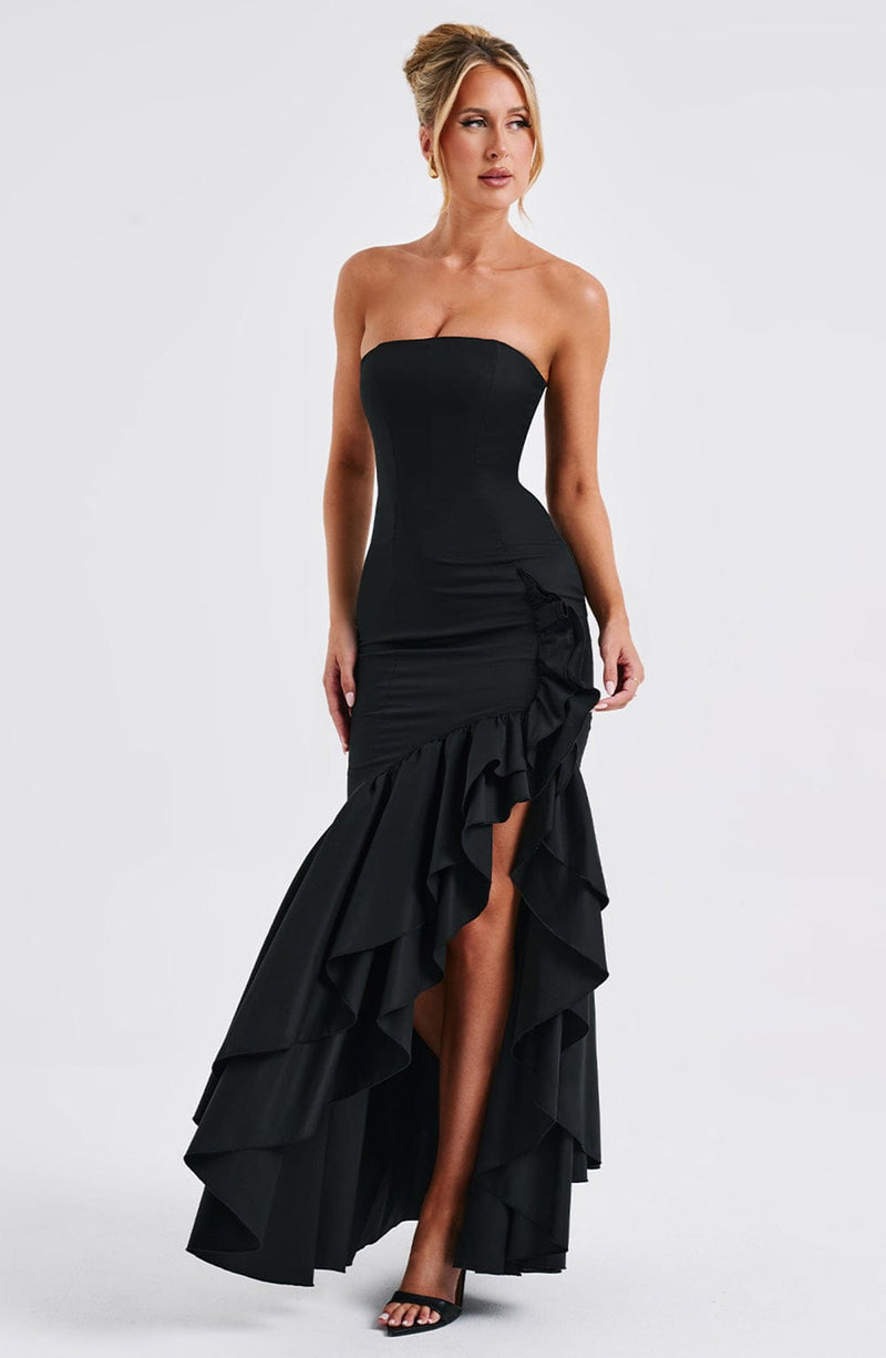 Angelina Maxi Dress  - Shoulder strapless, Hip Hugging, Irregularwave Fashion Party Dress