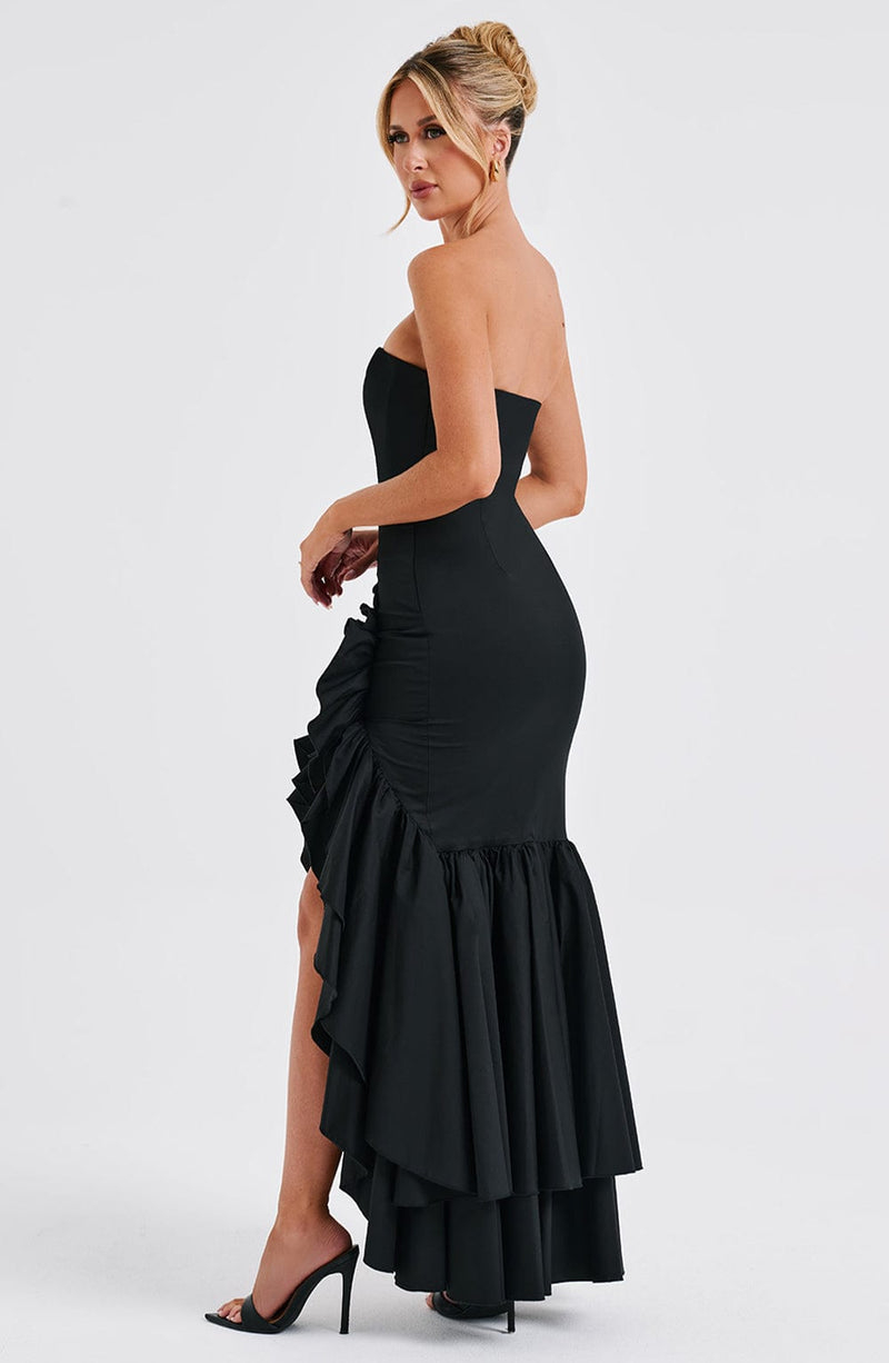 Angelina Maxi Dress  - Shoulder strapless, Hip Hugging, Irregularwave Fashion Party Dress