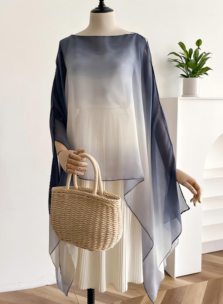 Women's Ombre Print Viscose Shawl, Casual Versatile Summer Scarf for All Seasons, Fashion Modern Accessory for Women & Girls