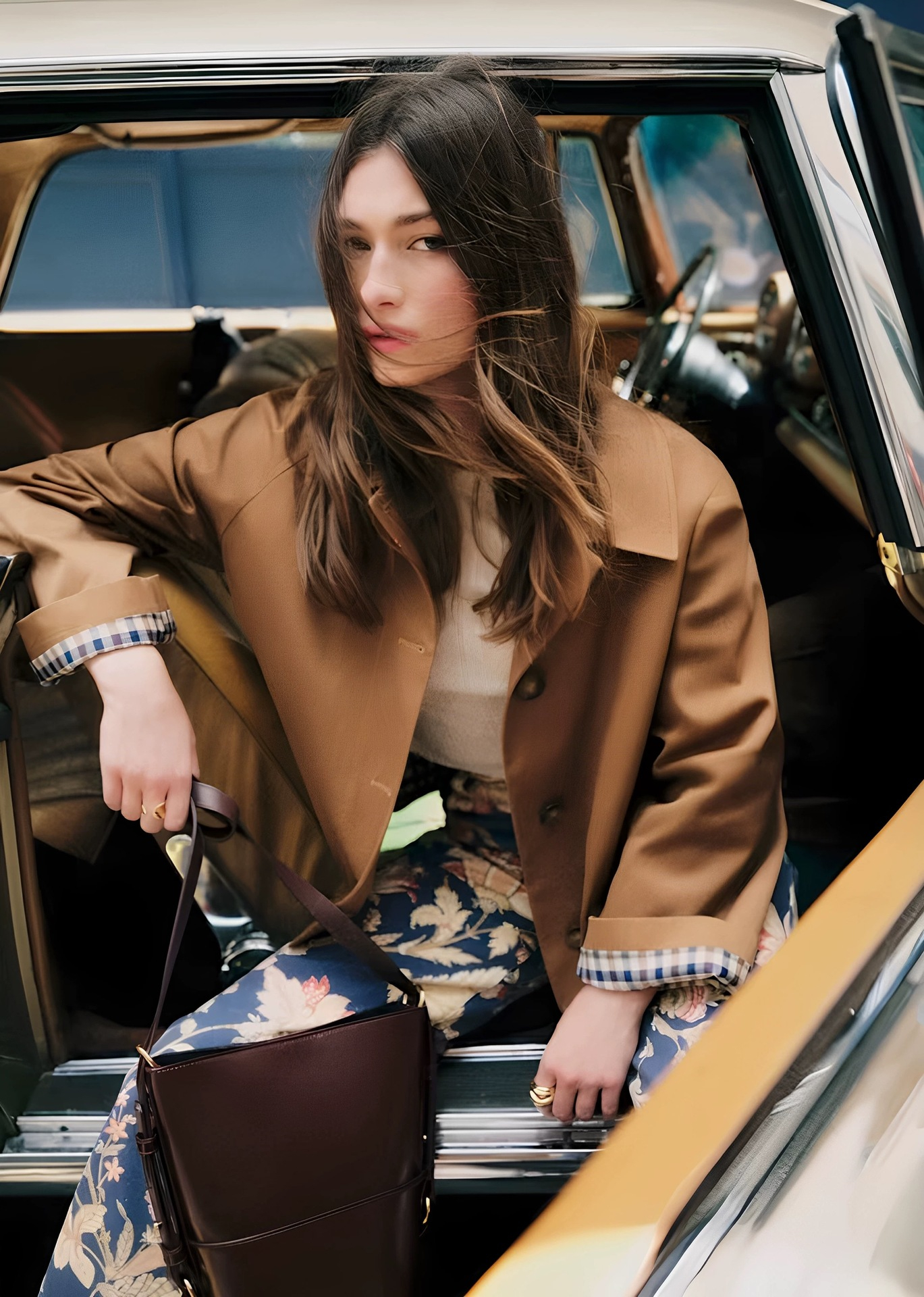 Womens Cropped Trench Coat Classic Collar Oversized Casual Jackets with Checkered Lining SummerVibes