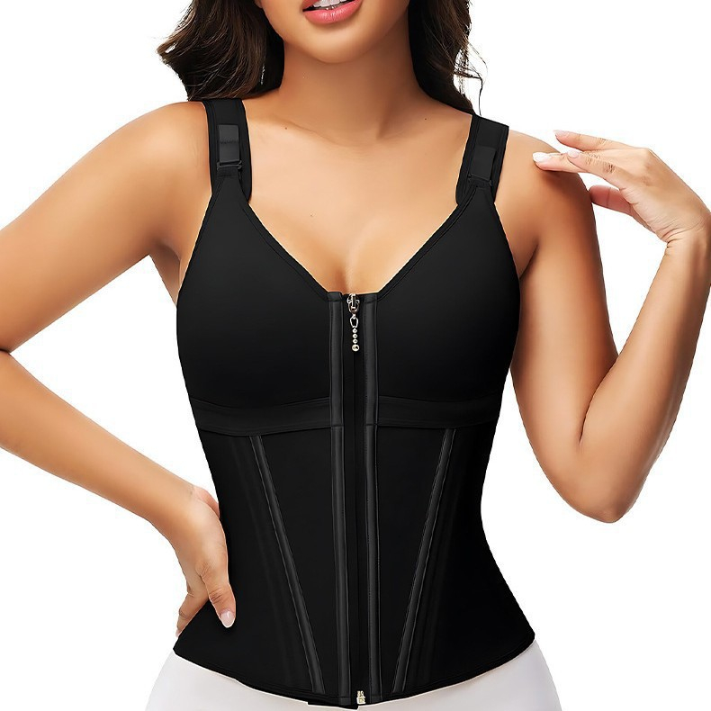 Waist Shapewear Corset for Women Sport Workout Vest for Women Gym Zipper and Hooks