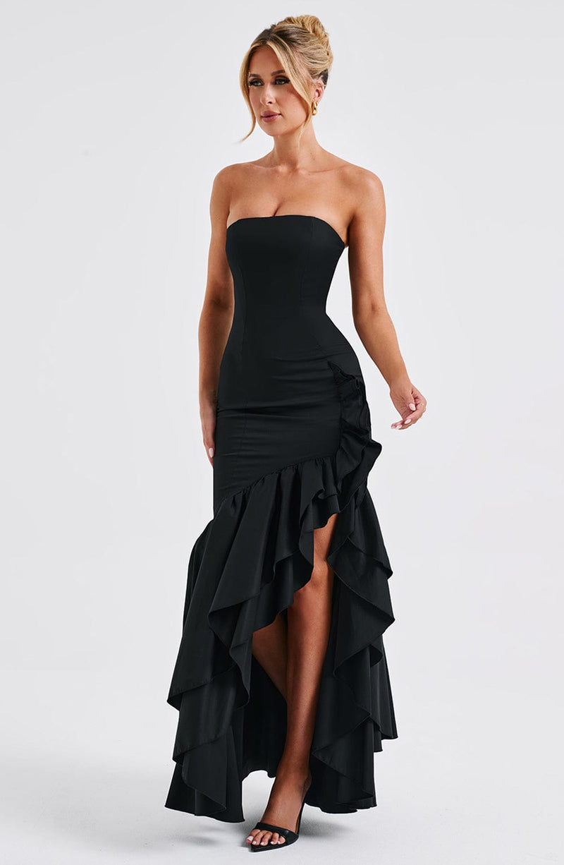 Angelina Maxi Dress  - Shoulder strapless, Hip Hugging, Irregularwave Fashion Party Dress
