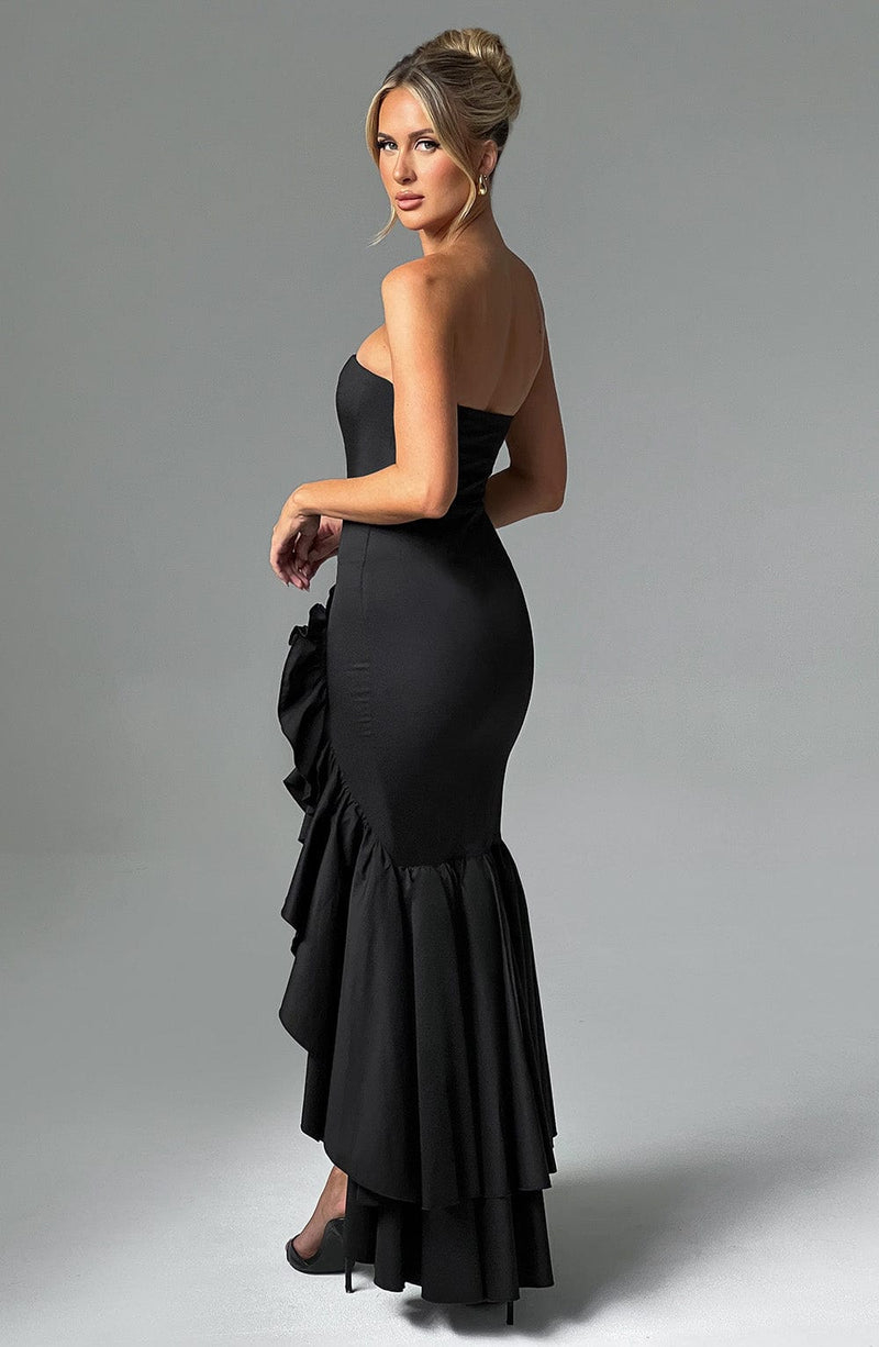 Angelina Maxi Dress  - Shoulder strapless, Hip Hugging, Irregularwave Fashion Party Dress