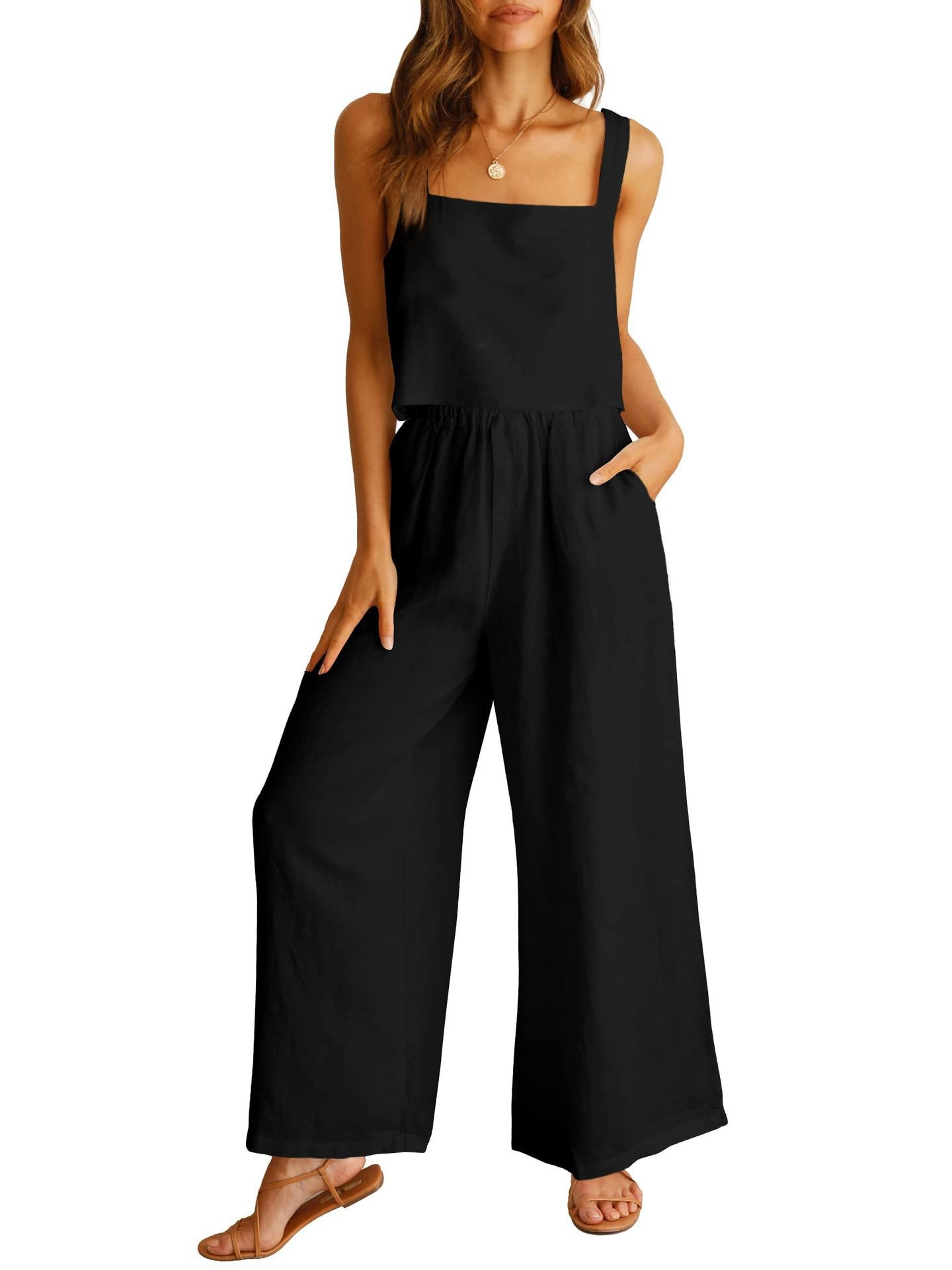 Women's Summer 2 Piece Linen Outfit Set